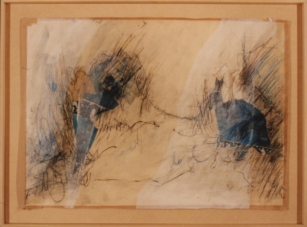 1990-Sans titre, papier, collages, acrylique, crayon, 0,65 x 0, 90 m